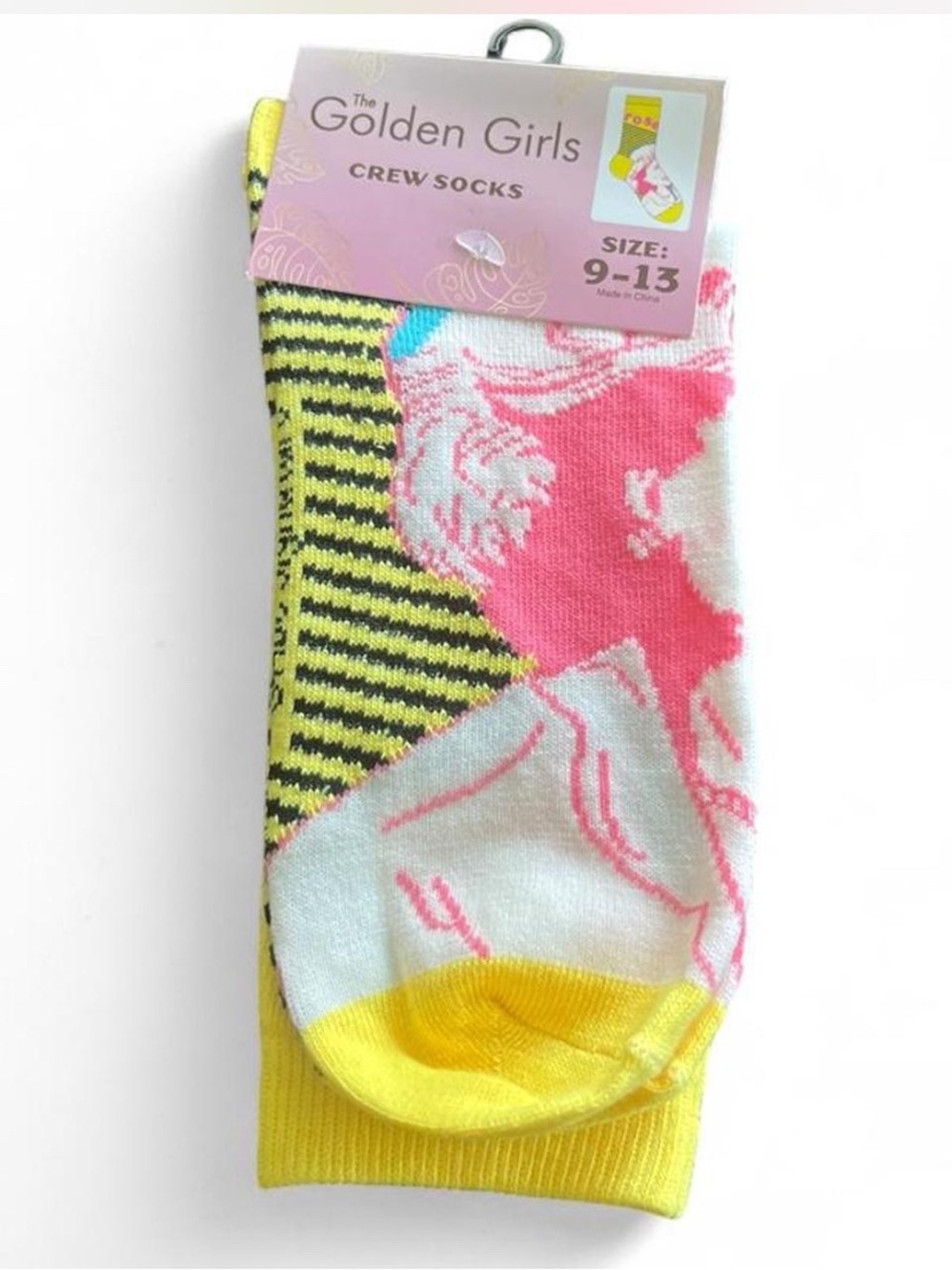 Betty White Golden Girls crew socks featuring Rose